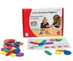 Jouets éducatifs juniors Rainbow Pebbles de différentes couleurs et formes