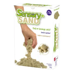 Le sable sensoriel est un sable cinétique. Vous avez dû voir et sentir ce jeu de sable. Vous pouvez pétrir avec, faire des formes, il ne colle pas et ne se dessèche pas