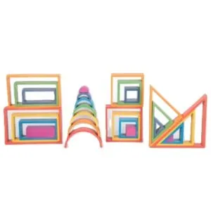 Laissez briller la créativité avec le coffret Wooden Rainbow Architect de TickiT !