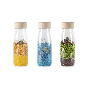 Petit Boum Sensory Bottles Natural – ensemble de trois flacons de découverte qui stimulent les sens