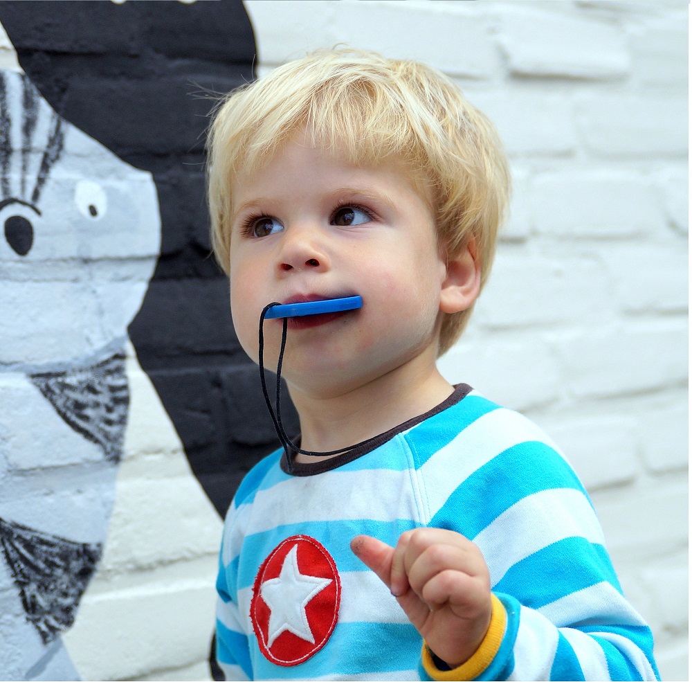 Collier de dents Chewigem Dog Badges – bijoux à mâcher en style pique-doux pour les jeunes enfants ayant un besoin léger de mâcher