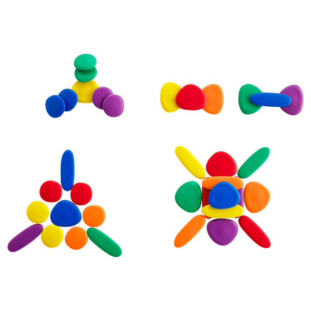Stimulez la motricité fine, la reconnaissance des couleurs et la créativité de manière ludique avec Rainbow Pebbles.