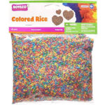 Riz coloré pour le jeu sensoriel