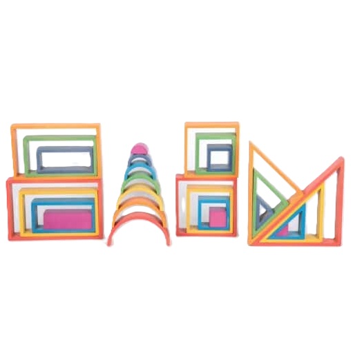 Laissez briller la créativité avec le coffret Wooden Rainbow Architect de TickiT !