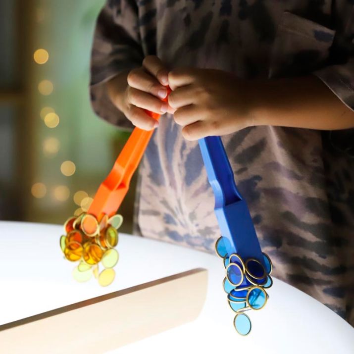 L’ensemble magnétique se compose de 2 barres magnétiques et de 100 puces en plastique colorées. Un bel ensemble pour enseigner aux enfants le magnétisme dans l’enseignement primaire.