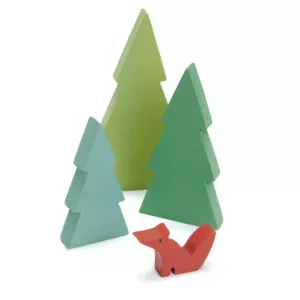 een houten bomen set van het merk tender leaf