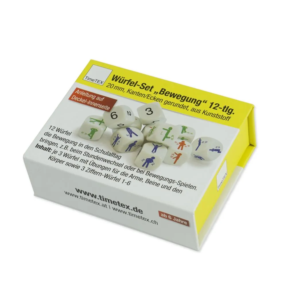 De dobbelsteen set beweging zijn als het ware een soort verhaal dobbelstenen waarmee je spelenderwijs kinderen tussendoor kunt laten bewegen. Handige energizer voor in de klas!