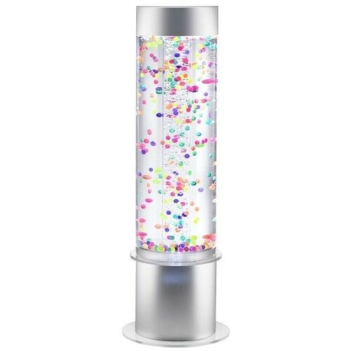 Le tube à bulles est un matériau snoezel idéal. Regarder cette lampe avec des bulles et des balles aide les personnes ayant des problèmes de traitement des stimuli à se détendre
