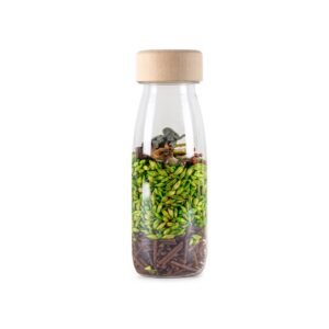 Petit boum sensorische fles Jungle geeft een indruk van het leven in het oerwoud. Schud en ontdek de dieren in de jungle.