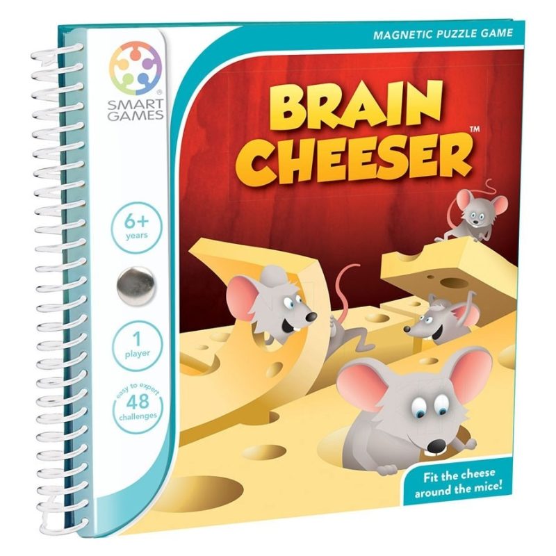 Brain cheeser van smartgames is een magnetisch 1 persoons spel die je kind uitdaagt. Ideaal om mee te nemen onderweg,