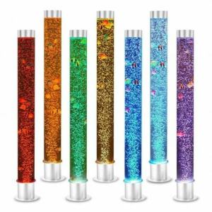 lampe snoezelbuis remplie de poisson. Grand matériel câlin pour stimuler les gens sensoriellement ou se détendre dans une salle de snoezel.