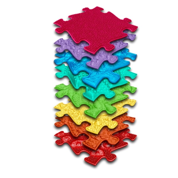 Muffik Puzzle Mats Rainbow formant un chemin difficile pieds nus pour les enfants