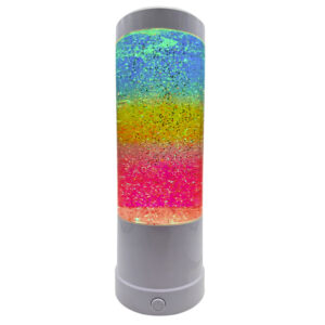 La lampe à paillettes arc-en-ciel est conçue pour créer un effet visuel apaisant et sert à la fois de veilleuse apaisante pour les enfants et d’éclairage d’ambiance