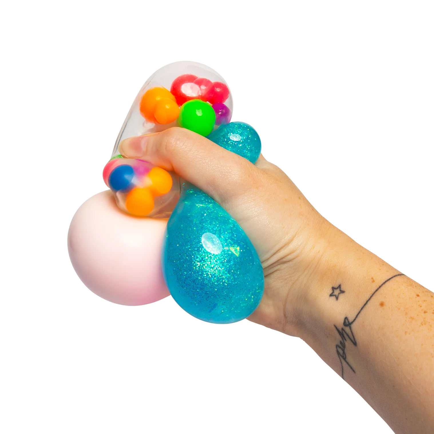 Lot de 3 boules spongieuses sur le thème du dauphin et de l’arc-en-ciel - jouet coloré pour soulager le stress
