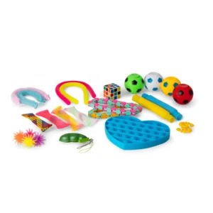 Boîte avec 24 jouets à fidget - idéale pour évacuer le stress, se concentrer et s’amuser pendant des heures.