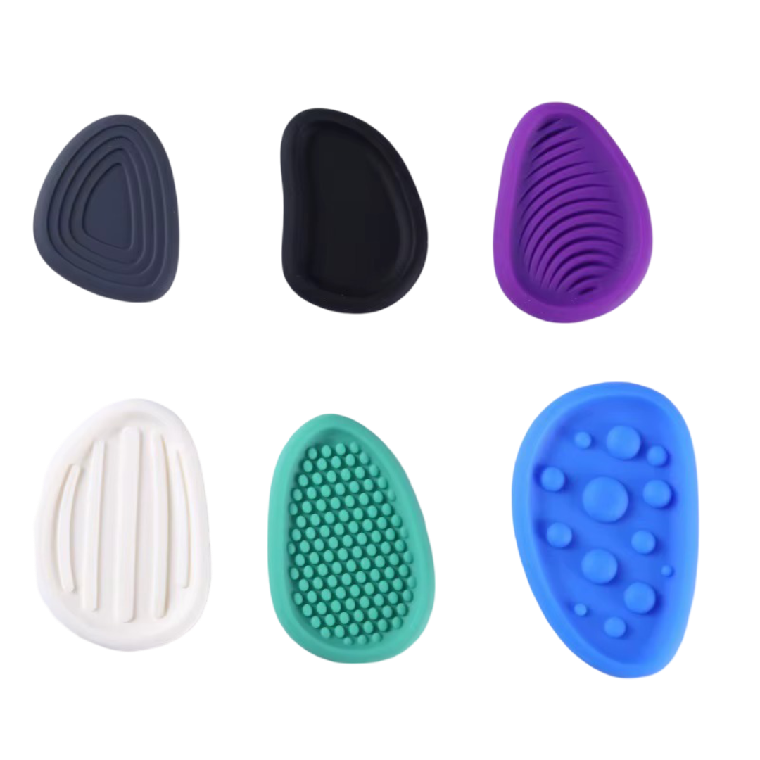 Pierres d’inquiétude, pierres sensorielles en silicone pour enfants et adultes, différentes textures, douces et souples pour s’agiter et réduire le stress.