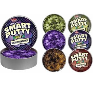 Smart Putty est un mastic sûr et non toxique dans une boîte de rangement pratique. Façonnez, rebondissez, étirez et découvrez l’effet de couleur marbré.