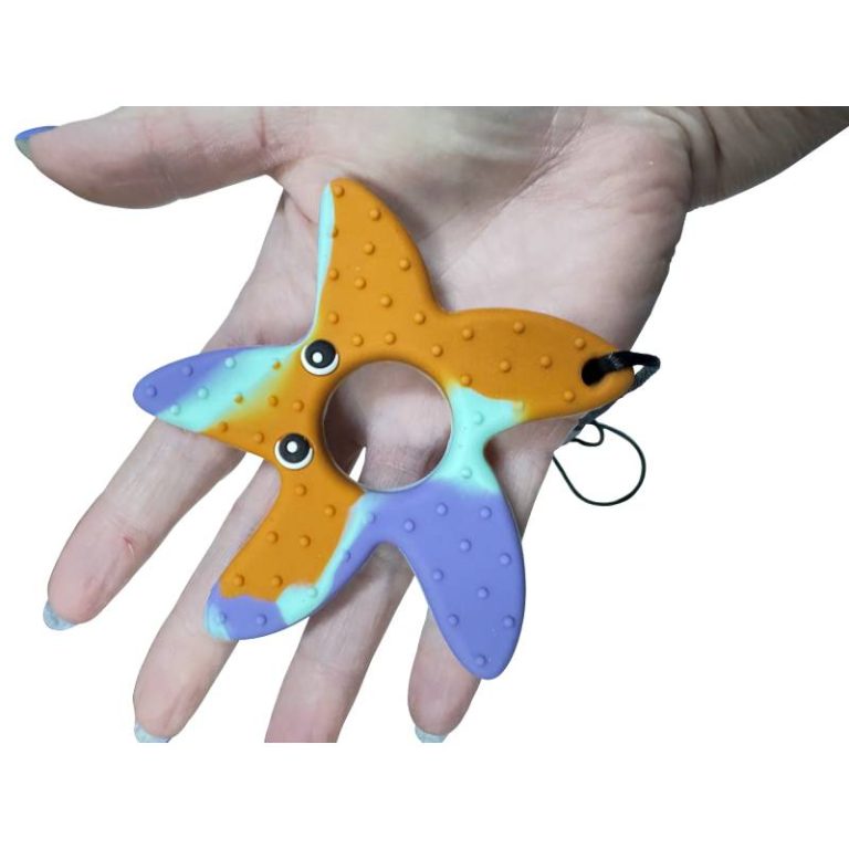 Ensemble de 5 chaînes de dentition comprenant étoiles, poire, cactus et banane, avec cordon de cou réglable et clip de sécurité pour une utilisation sûre.