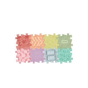 Tapis puzzle MUFFIK aux couleurs pastel douces – des tapis de jeu orthopaediques stylés qui stimulent le développement des pieds des enfants. Alliez design, confort et santé dans une solution de sol ludique.