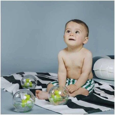 Petit Boum Happy Bubbles Frog – balle sensorielle colorée et jouet de bain pour bébés