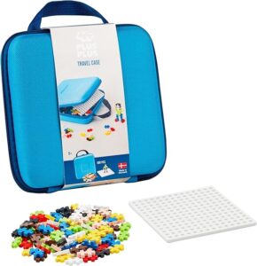 Plus-Plus Reiskoffer Set – 100 bouwstenen in compacte koffer met steekplaat en bouwideeën.