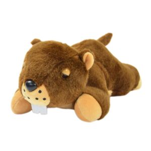 Découvrez le Touchimal Marmot : un jouet en peluche super doux et fait main qui réagit au toucher par des sons doux.