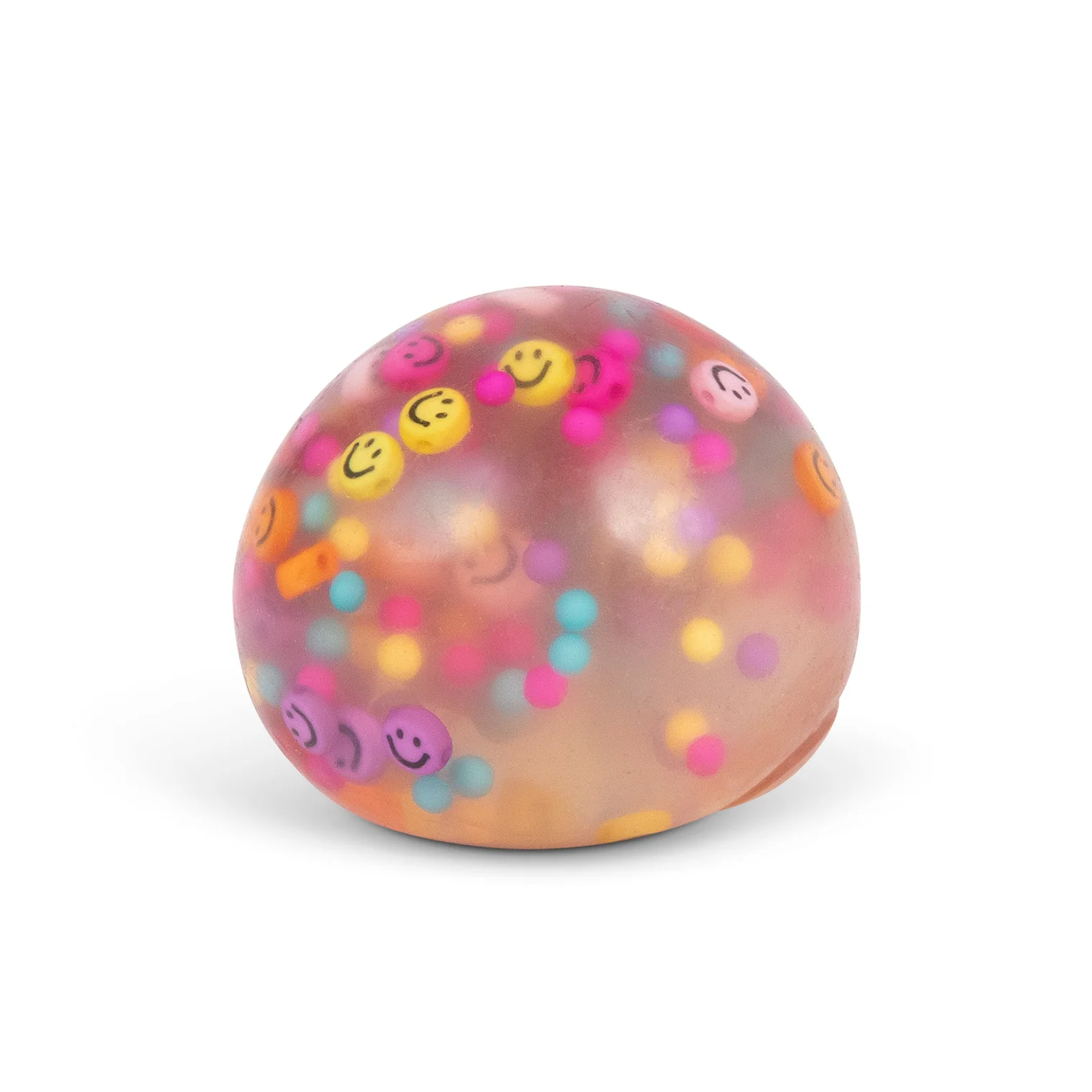 Balle anti-stress souriante et légère de 6 cm. Doux, discret et idéal comme un fidget pour les enfants ayant des problèmes de tension ou de traitement des stimuli.