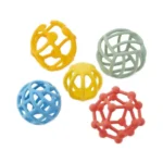 Ensemble de balles flexibles pour le jeu sensoriel. Encourage le toucher, la pincation et la créativité avec le sablage, la peinture ou des matériaux en vrac. 