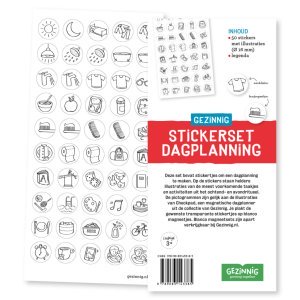Le set d’autocollants de planification quotidienne de Gezinnig est idéal pour compléter et compléter votre bloc de coches,